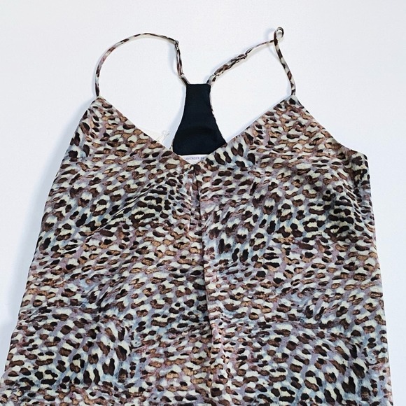 Lavendar Brown Sleeveless Cheetah Mini Dress - Picture 3 of 6